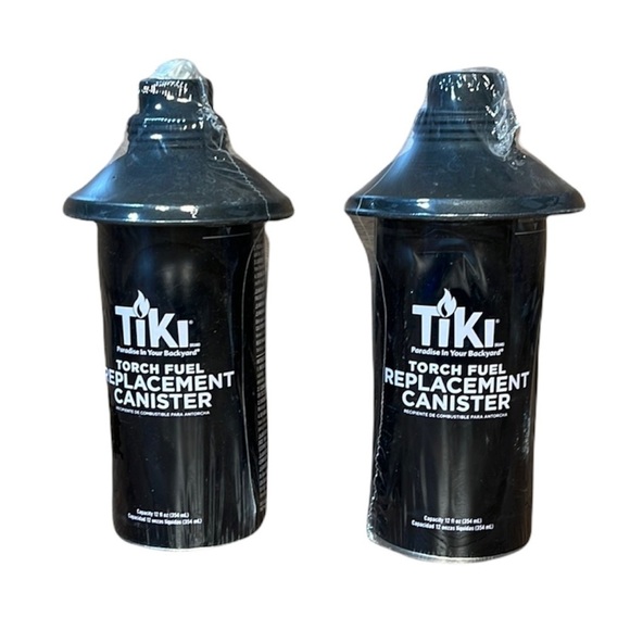 Tiki Torch Fuel Replacement Canister Black 12 oz (set of 2) Garden Torch - Picture 3 of 5